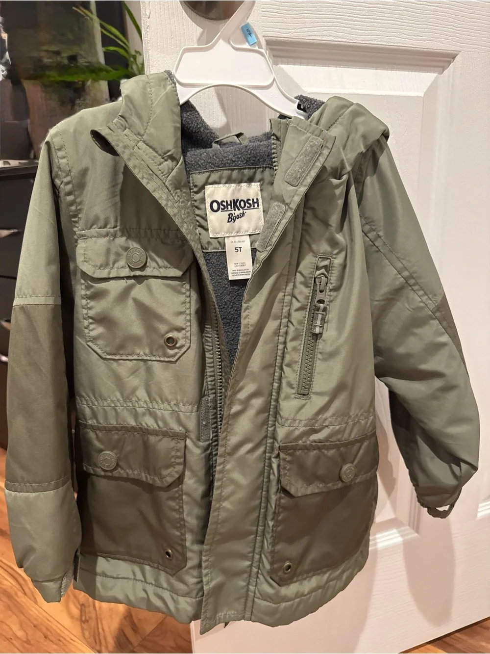 OshKosh B'gosh Olive Hooded Puffer Jacket for Kids